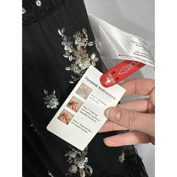 NEW $598 Mac Duggal [ 8 ] Ruffle Tiered Embellished Flutter Sleeve‎ Gown #G1606 - Picture 16 of 16